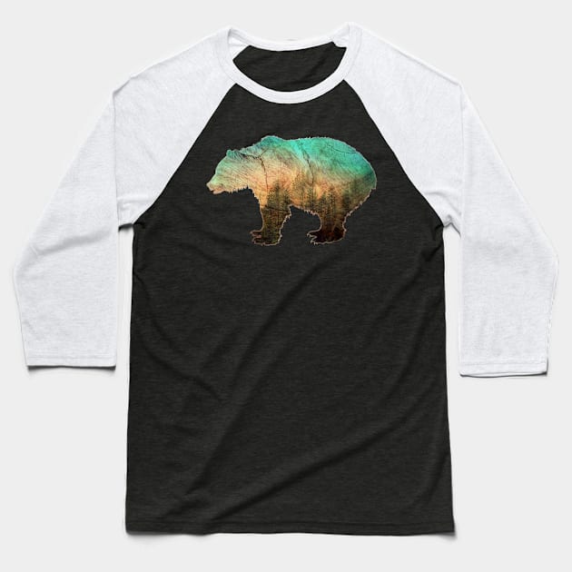 Black Bear Wilderness Baseball T-Shirt by MerchFrontier